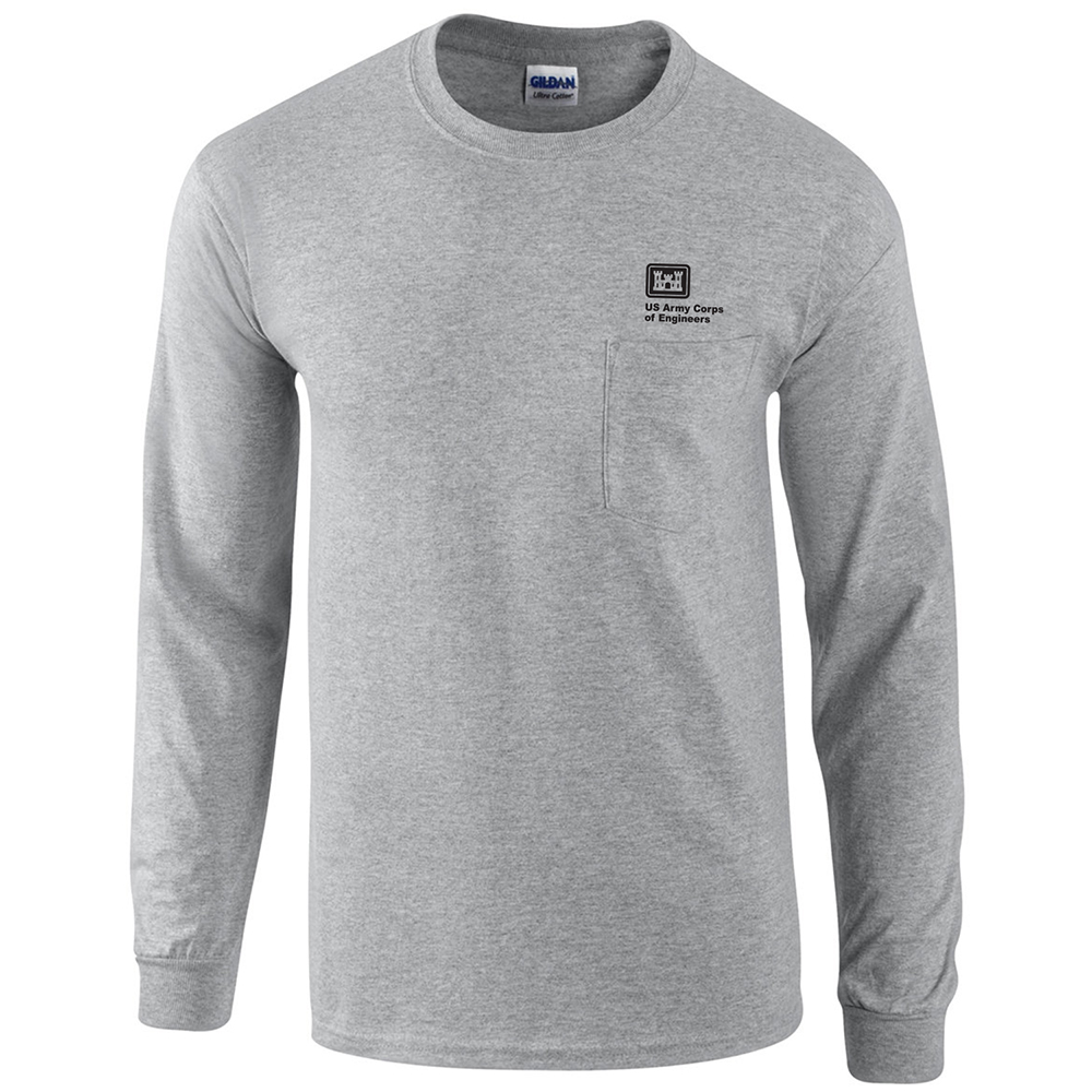 grey t shirt with pocket